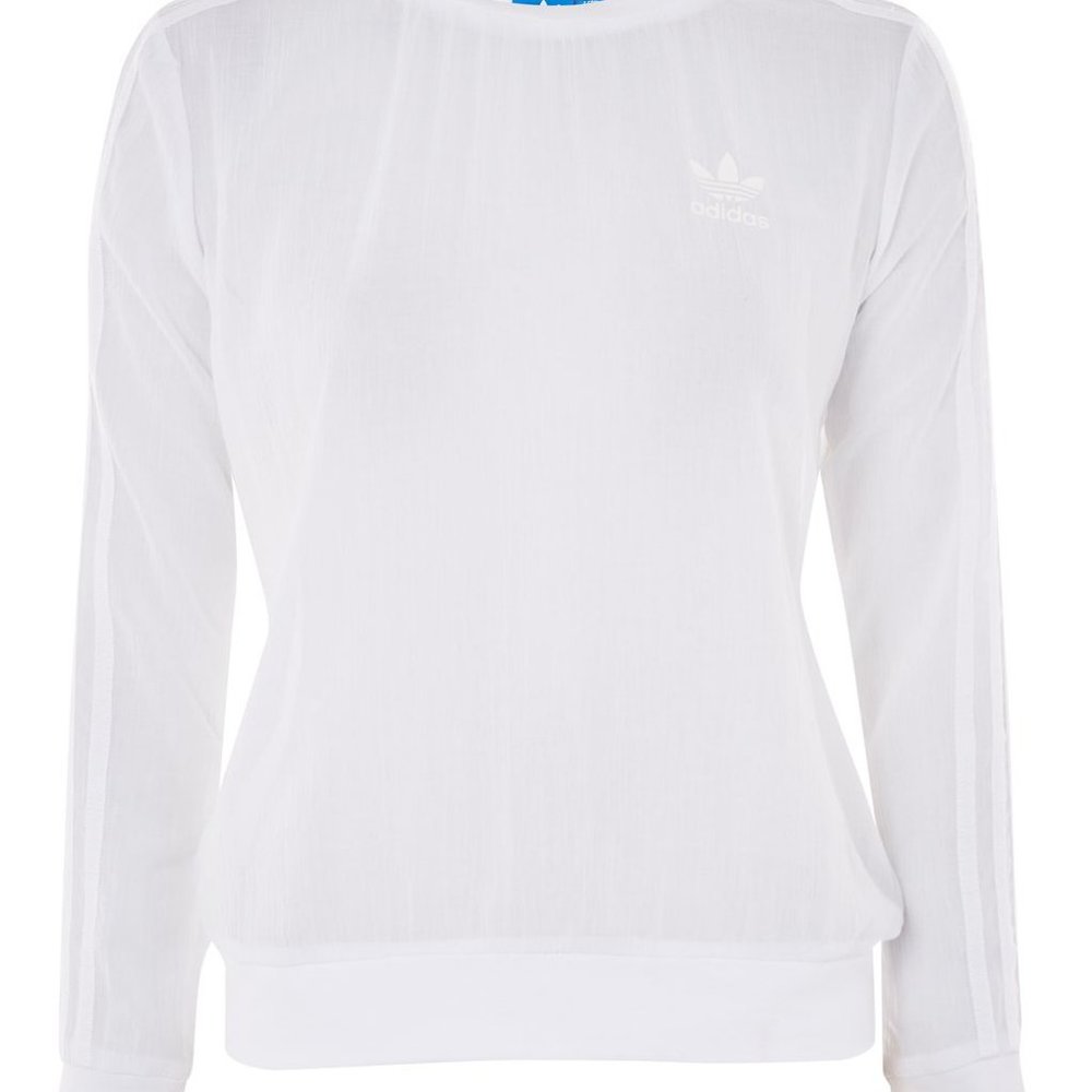 Adidas Sheer White Crewneck Sweatshirt - Picture 3 of 8